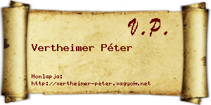 Vertheimer Péter névjegykártya